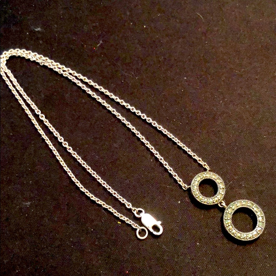 Judith Jack 925 Real Silver Black Stone Neckless 88$